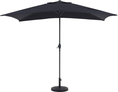 Goossens Parasol Siri incl. voet - Buitenstof - zwart - 300 x 252 x 200 cm