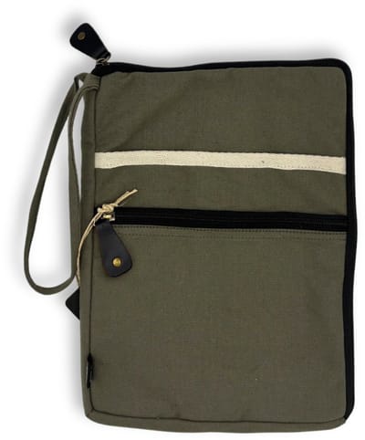 Ancient Wisdom - Laptopcover - Canvas laptop pouch oranje 30x40 cm - tas - hoes - bescherming - accessoire - ritssluiting - etui