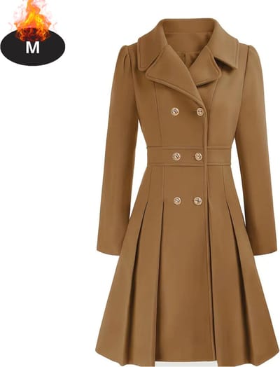 Livano Mantel Dames - Tussenmantel - Jas - Mantelpakje - Trenchcoat - Overjas - Overcoat - Winter - Bruin - M