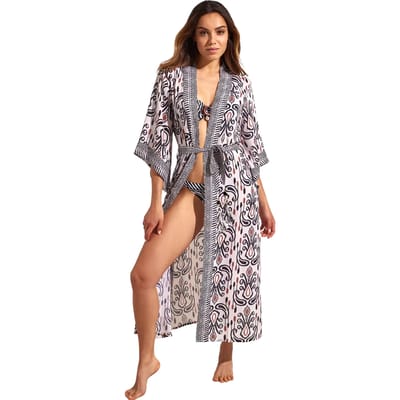 Dames lange strandkimono Selmark Venecia