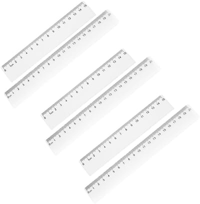 6 Stuks Transparante Linialen Set - 15cm & 20cm - School, Kantoor, Flexibel Meetgereedschap