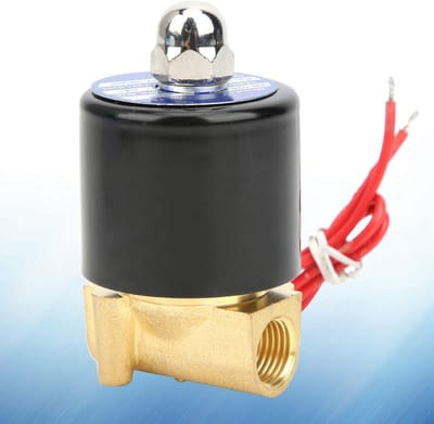 Cryfokt G1/4 Inch Brass Water Pressure Mechanical Valve for High Temperature Projects, 2-Way Solenoid Valve for Water/Gas, Made of Brass, Suitable for Multiple Water Systems (AC220V)