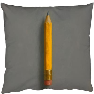 Sierkussens - Kussentjes Woonkamer - 50x50 cm - Potlood - Schilderij - Geel