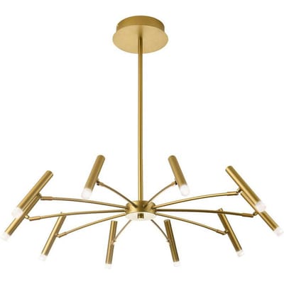 Viokef LED hanglamp Secret, goudkleurig, Ø 80 cm, metaal, 10-lamps.