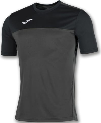 Joma Winner Shirt Korte Mouw Kinderen - Antraciet / Zwart | Maat: 128-140