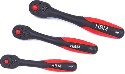 HBM 1/2 Professionele Premium Ratel 72 Tands Rood / Zwart