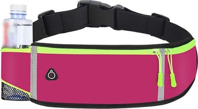 Running Belt | Heuptas | Buik Tas | Sportriem | Hardloop Riem Band Fles | Wandelen | Met Headset | Telefoon Geschikt voor: Telefoons / iPhone / Smartphone | Snack | Kleine Drinkfles | Waterafstotend | Heup riem | Roze