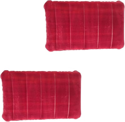 Opblaasbare Kussen voor Kamperen en Reizen, Comfortabel Neuskussen, Ideaal voor Buitenactiviteiten, Hiking en Strand, Set van 2 (Diep Rood)