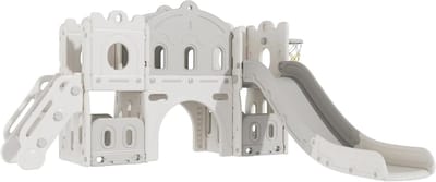 Kinder glijbaan - Speelgoed glijbaan baby - Binnen en buiten spelen - 6-in-1 multifunctioneel ontwerp - 1-4 jaar - Grijs wit