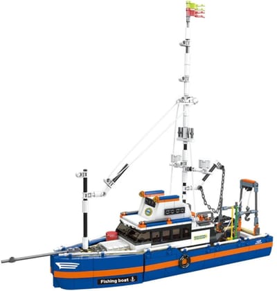 Mould King 10185 Icons Vissers boot bouwset | Classic creator boot | Technic ideas schip modelbouw | Technische STEM educatief speelgoed bouwpakket voor volwassenen & kinderen | geschikt voor Lego | Bouwdoos met 808 bouwstenen