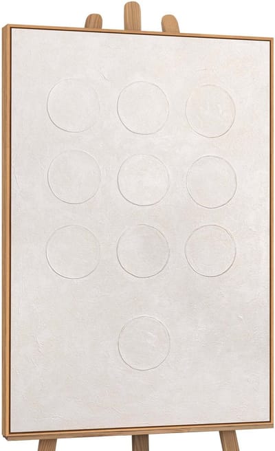 Canvas schilderij 120x80 cm handgeschilderd witte code – YS-Art Gallery – Lijst: Hout – Luxe wanddecoratie