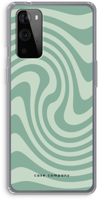 Case Company® - Hoesje geschikt voor OnePlus 9 Pro hoesje - Swirl Groen - Soft Cover Telefoonhoesje - Bescherming aan alle Kanten en Schermrand
