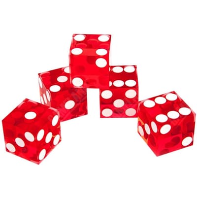Pakket van 5 Zeszijdige D6 19mm Casino Dobbelstenen Hoge Kwaliteit Acryl Doorzichtig Dobbelstenen met Scherpe Randen Drop Shipping