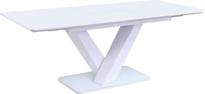 Eetkamertafel Layla Wit - MDF - Rechthoek - 160x90cm - Hoogte 77 cm
