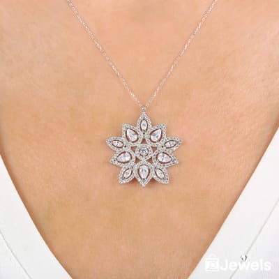 OZ Jewels – Stralende Koninginster Ketting – Zilver – Zirkonia – Dames