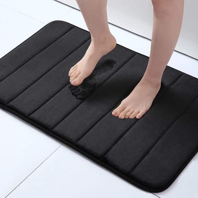 Badmat - Memory foam, absorberend, antislip, wasbaar, zwart, 40x60cm