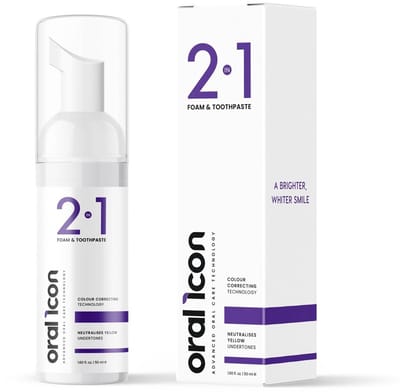 Oral Icon paarse whitening foam - optische kleurcorrectie - 1 flesje