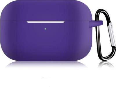 KELERINO. Siliconen Case geschikt voor Apple AirPods Pro - Met Haak - Paars