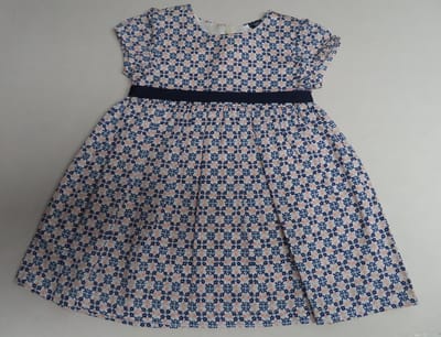 Jurk - Meisje - Gebloemd - Marine / wit / oranje - 1 jaar 80