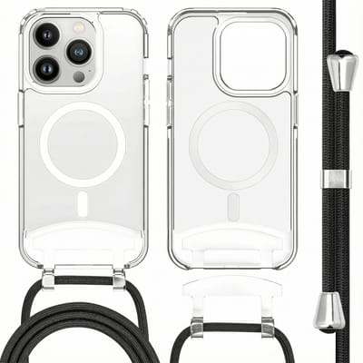 imoshion Hoesje - Geschikt voor iPhone 13 Pro - geschikt voor MagSafe Backcover met afneembaar koord - Transparant