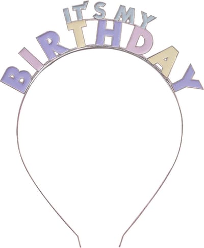 Ginger Ray - Metalen tiara 'it's my birthday' pastel