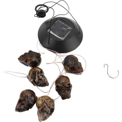 Halloween Solar Windgong Lichtjes Exquise Buitenplaats Festival Decor Hanglamp voor Binnenplaats gray