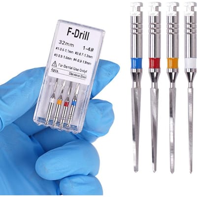 4 Stuks Tandheelkundige Boren Fiber Post Roestvrij Staal Endodontische Wortelkanaalvijlen Navullingen Tandheelkunde Lab Gereedschap gray