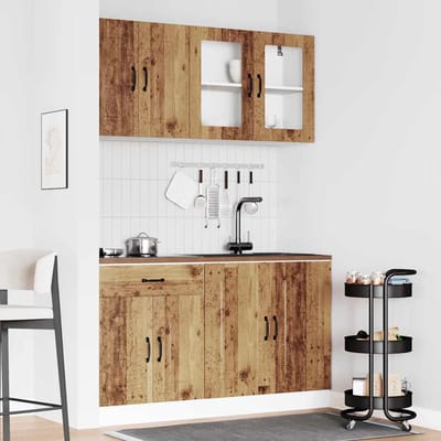 vidaXL - 4-delige - Keukenkastenset - Kalmar - bewerkt - hout - oud - houtkleurig