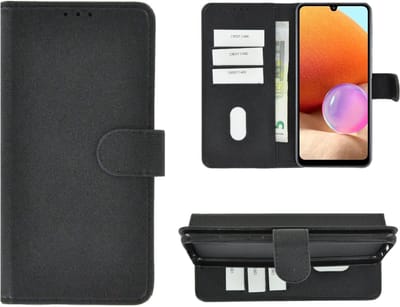 Hoesje Geschikt voor Samsung Galaxy A32 - 4G - Book Case Wallet Zwart Cover