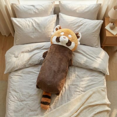 1.2/1.6M Reuzenformaat Lange Wasbeer Pluche Speelgoed Knuffels Kussen Schattige Rode Panda Pluche Speeltje Cadeau Voor Kinderen Kerstcadeau about 110-120cm gray