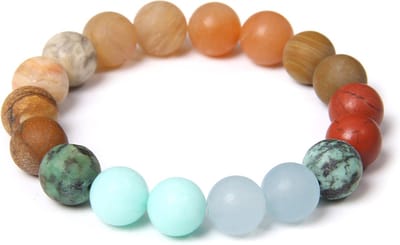 Marama - armband Summer Vibes - matte ronde kralen - halfedelstenen - elastisch