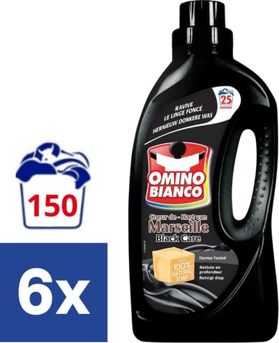Omino Bianco Vloeibaar Wasmiddel Black Care - 6 x 1.5 l (150 wasbeurten)