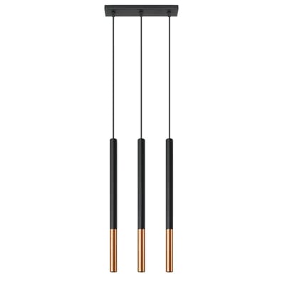 Sollux Lighting Hanglamp Mozaica - G9 - zwart/koper - staal - 90x30x5cm