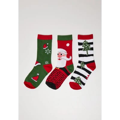 Urban Classics - Stripe Santa Christmas 3-pack Sokken - 35/38 - Multicolours