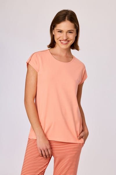 Woody Dames pyjama - perzikoranje - 261-10-WPH-Z/506 - maat L
