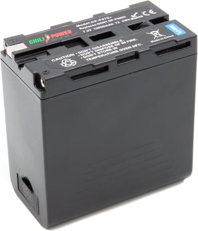 ChiliPower Sony NP-F970 / NP-F980U accu - Extra Power - 10.050mAh - met USB-in én USB-out