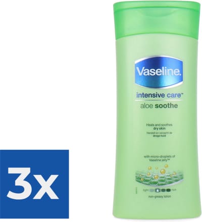 Vaseline Aloe Soothe - 200 ml - Bodylotion - Voordeelverpakking 3 stuks