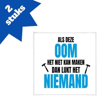 Akyol - als oom het niet kan brillendoekjes - Oom - een oom - verjaardagscadeau - cadeau voor oom - cadeau - kado - 17,8 bij 17,8 cm - 2 stuks