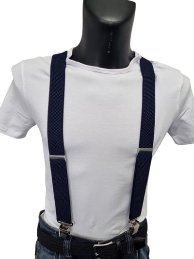 Bretels blauw - 3 Clips - Met extra stevige, sterke en brede klem die niet losschieten!