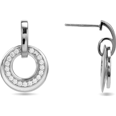 Luxenter Oorbellen van 925 sterling zilver met glanzende zirkonia en rhodiumlaag - Toropo