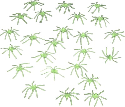 Chaks nep spinnen/spinnetjes 4 cm - glow in the dark - 24x - Horror/halloween thema decoratie