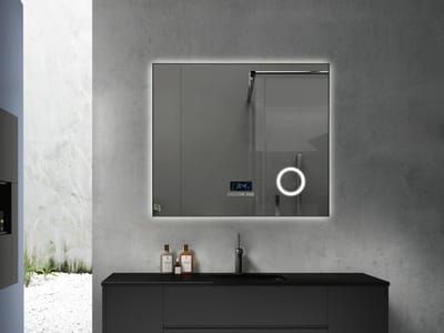 Mawialux LED Badkamerspiegel - Bluetooth - 80x70cm - Mat Zwart - Noël