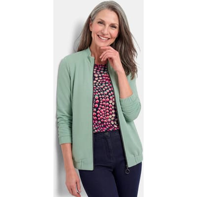 Zachte jersey jasje in een blouson-look - salie - Gr. 19 van Goldner Fashion