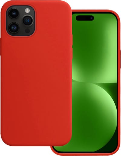Hoesje Geschikt voor Apple iPhone 15 Pro - Sterk & Shockproof - Hoes Cover - Siliconen Case - Rood