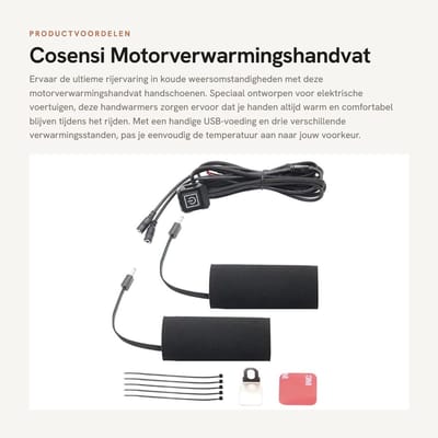 Dailygoods - Motorverwarmingshandvat - Handschoenen met USB-voeding - Drie versnellingen - Zwart - Handwarmers voor elektrische voertuigen - Verwarmin...