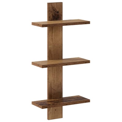 vidaXL - Wandplank - Eikenhout - 30 - x - 13.5 - x - 64.5 - cm - Bewerkt - hout