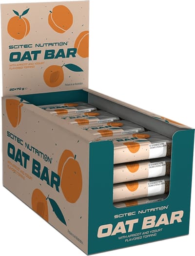 Scitec Nutrition® - Oat Bar (20 x 70 gram - Yogurt/Apricot) - Yoghurt/Abrikoos - 20 repen - ontbijtrepen - energierepen - havervlokken - energiereep