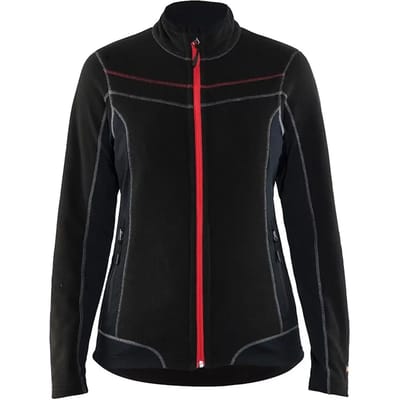Blåkläder 4924-1010 Dames Microfleecevest Zwart/Rood maat L