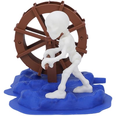 Ornement pour aquarium à air comprimé Squelette dynamique imprimé en 3D avec bulles pour décoration d'aquarium brown