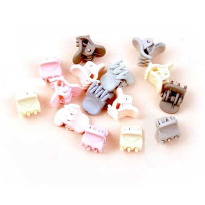 100 stuks Kleine Haarspeldjes Vlinderdas Bloem Vruchtvormig Schattig Draagbaar Gemengde Heldere Kleur Mini Haarklauw beige